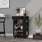 Tuhome Blosson Kitchen Cart, One Drawer, Two Open Shelves, Four Casters, Black/Light Oak OWD6767 - alternate 1